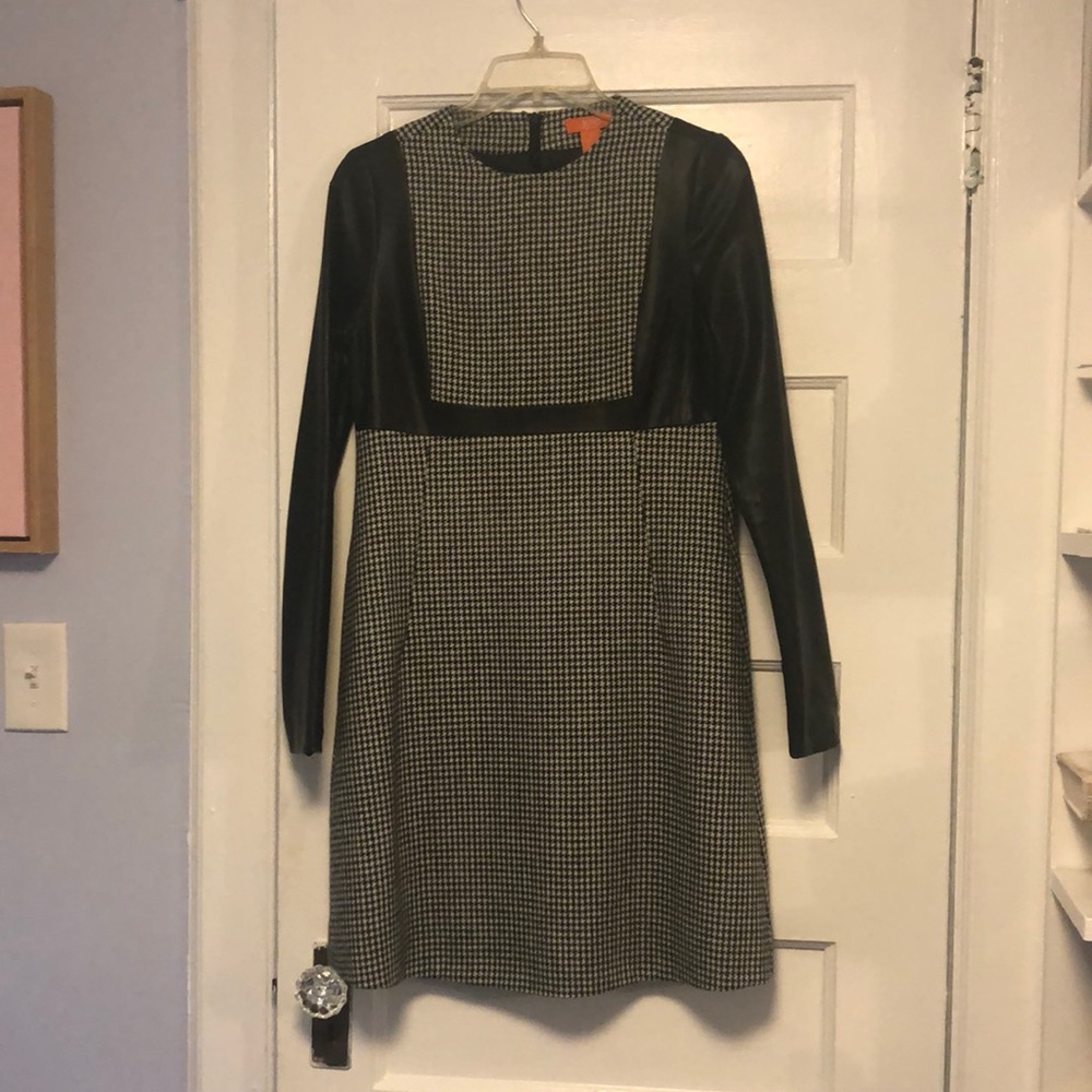 Joe Fresh Houndstooth and Leather Dress size 2
